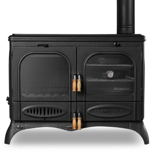 Döküm Fırınlı Şömine Kuzine Soba - Camlı Fırınlı Palmiye RA-66