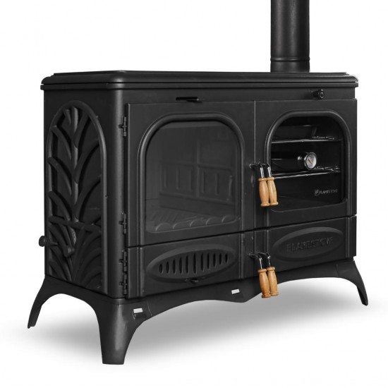 Döküm Fırınlı Şömine Kuzine Soba - Camlı Fırınlı Palmiye RA-66