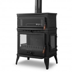 Döküm Şömine Soba - Camlı Yan Kapaklı Retro RA-45YK