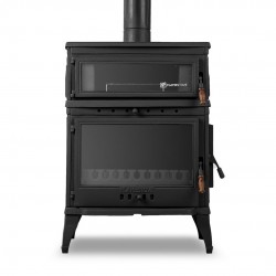 Döküm Şömine Soba - Camlı Yan Kapaklı Retro RA-45YK