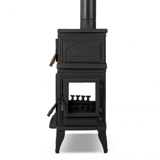 Döküm Şömine Soba - Camlı Yan Kapaklı Retro RA-45YK