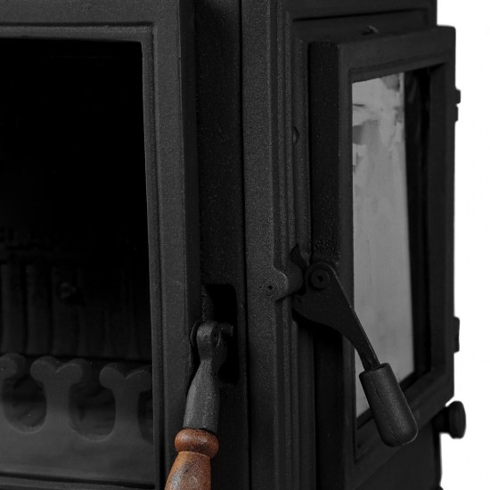Döküm Şömine Soba - Camlı Yan Kapaklı Retro RA-45YK