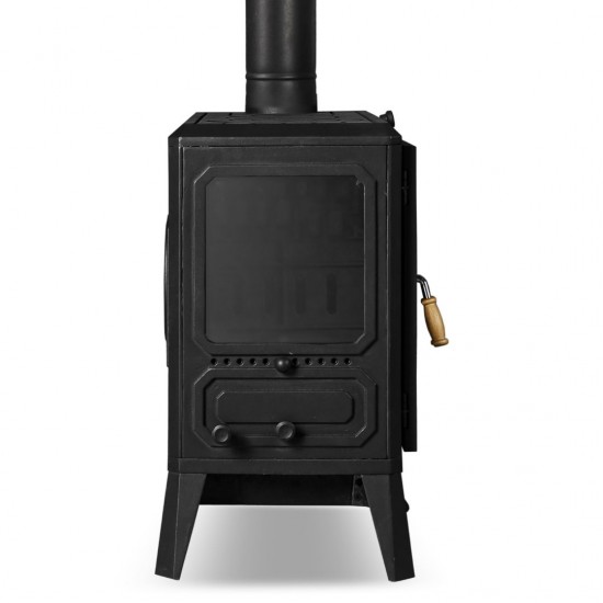 Döküm Fırınlı Şömine Kuzine Soba - Camlı Truva RA-62