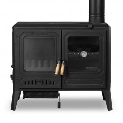 Döküm Fırınlı Şömine Kuzine Soba - Camlı Truva RA-62