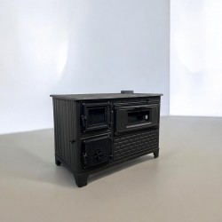 Kuzine Soba Döküm Tuğlalı Mat Camlı  Lüx Fırınlı 47 'lik RealTrade