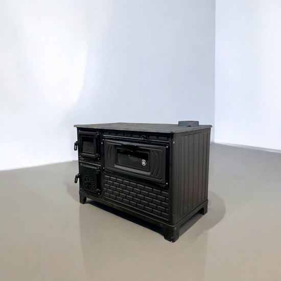 Kuzine Soba Döküm Tuğlalı Mat Camlı  Lüx Fırınlı 47 'lik RealTrade