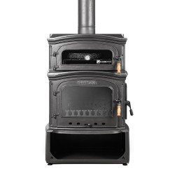 Döküm Şömine Soba Fırınlı - Camlı Odunluklu Yan Kapaklı RA-34YKO