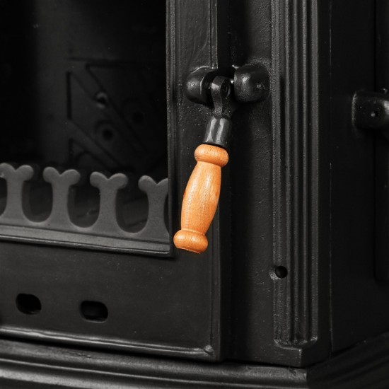 Döküm Şömine Soba Fırınlı - Camlı Odunluklu Yan Kapaklı RA-34YKO