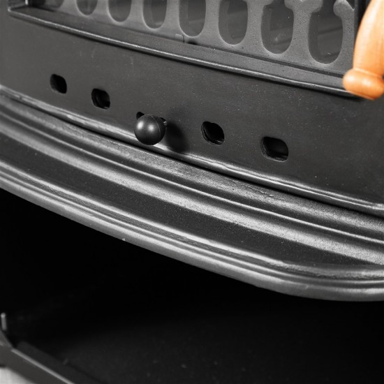 Döküm Şömine Soba Fırınlı - Camlı Odunluklu Yan Kapaklı RA-34YKO