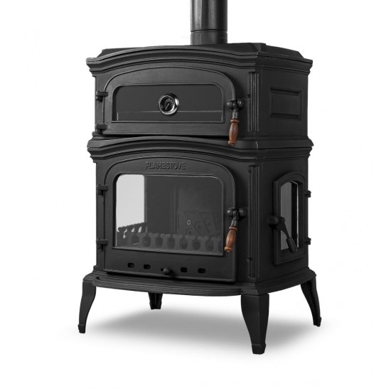 Döküm Şömine Soba Fırınlı - Camlı Yan Kapaklı Altara RA-34YK