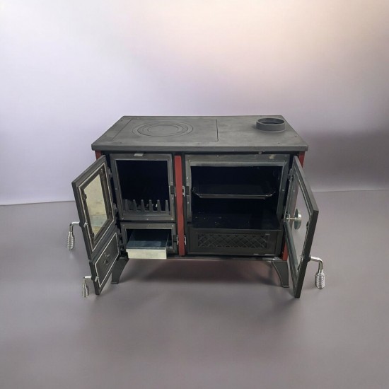 Fırınlı Döküm Giydirme Lüks Soba Red&Black-1