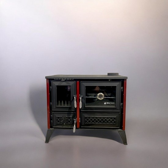 Fırınlı Döküm Giydirme Lüks Soba Red&Black-1