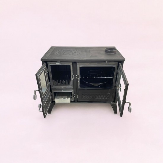 Fırınlı Döküm Giydirme Lüks Soba Red&Black-2