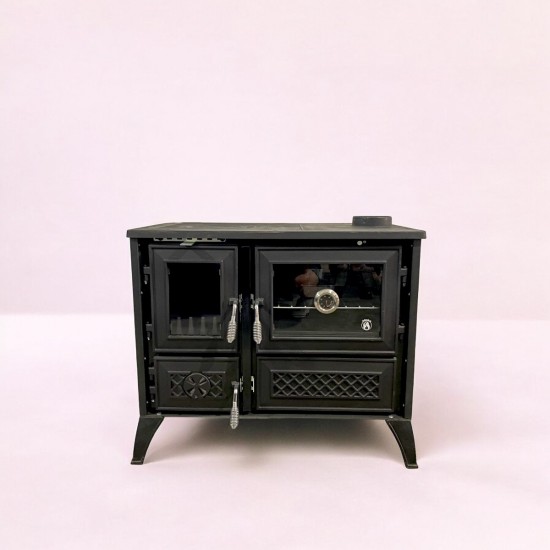 Fırınlı Döküm Giydirme Lüks Soba Red&Black-2