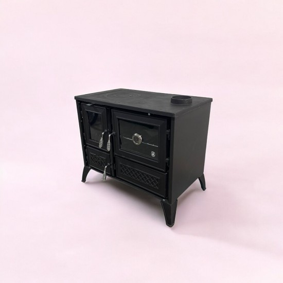 Fırınlı Döküm Giydirme Lüks Soba Red&Black-2